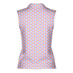 A Taste of Eggplant & Peach-Women Sleeveless Polo Shirt-Gerbera Prints