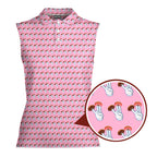 2 in the Pink 1 in the Stink Funny Shocker-Women Sleeveless Polo Shirt-Gerbera Prints