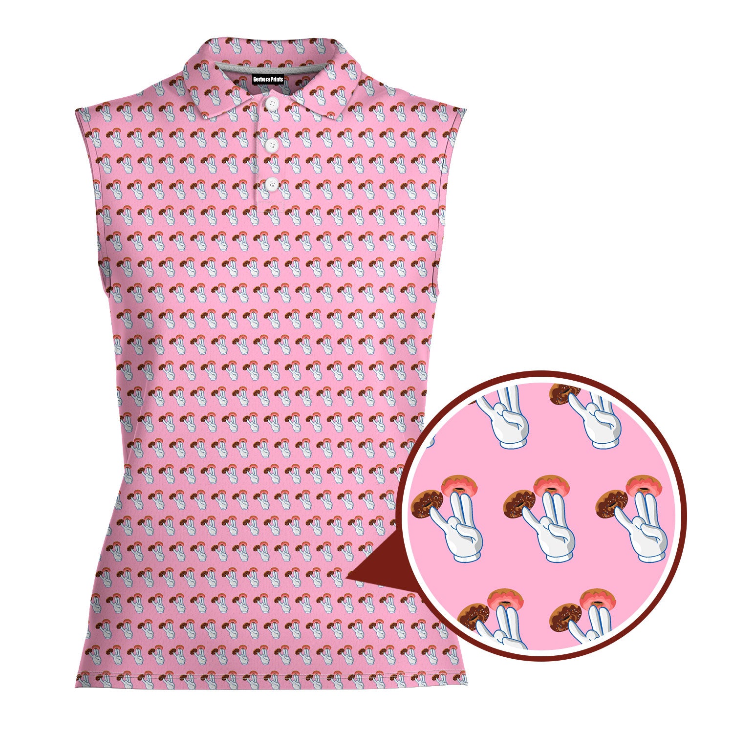 2 in the Pink 1 in the Stink Funny Shocker-Women Sleeveless Polo Shirt-Gerbera Prints