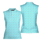 Funny Christmas Cocks Pattern-Women Sleeveless Polo Shirt-Gerbera Prints