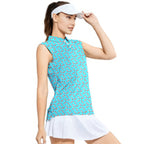 Funny Christmas Cocks Pattern-Women Sleeveless Polo Shirt-Gerbera Prints