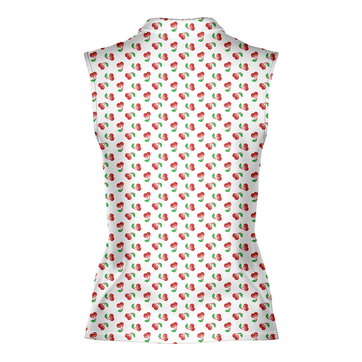 Fruits Cherry Breast - Ladies Sleeveless Golf Polo Shirt 