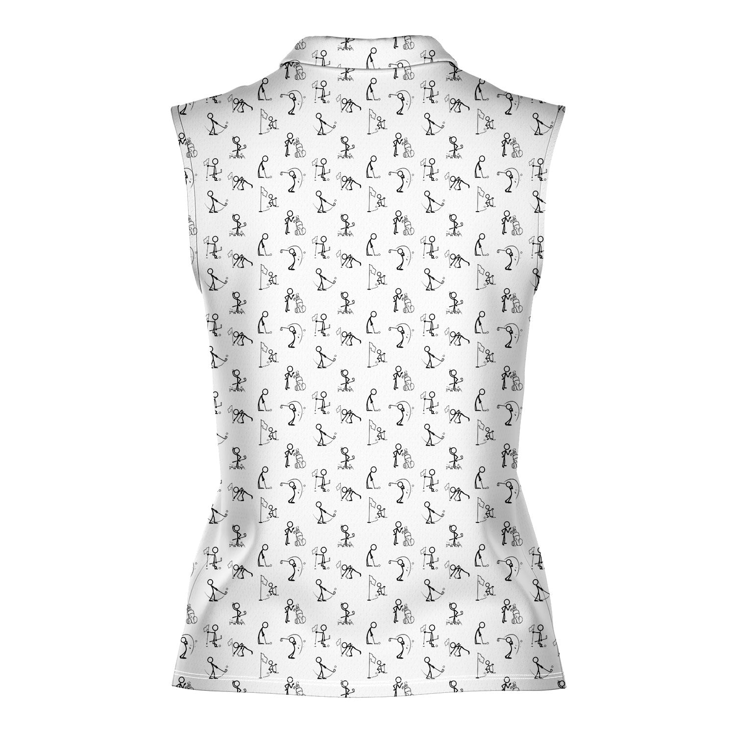 Stickfigures Playing Golf-Women Sleeveless Polo Shirt-Gerbera Prints