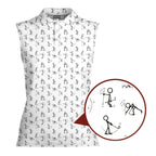 Stickfigures Playing Golf-Women Sleeveless Polo Shirt-Gerbera Prints
