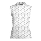 Stickfigures Playing Golf-Women Sleeveless Polo Shirt-Gerbera Prints