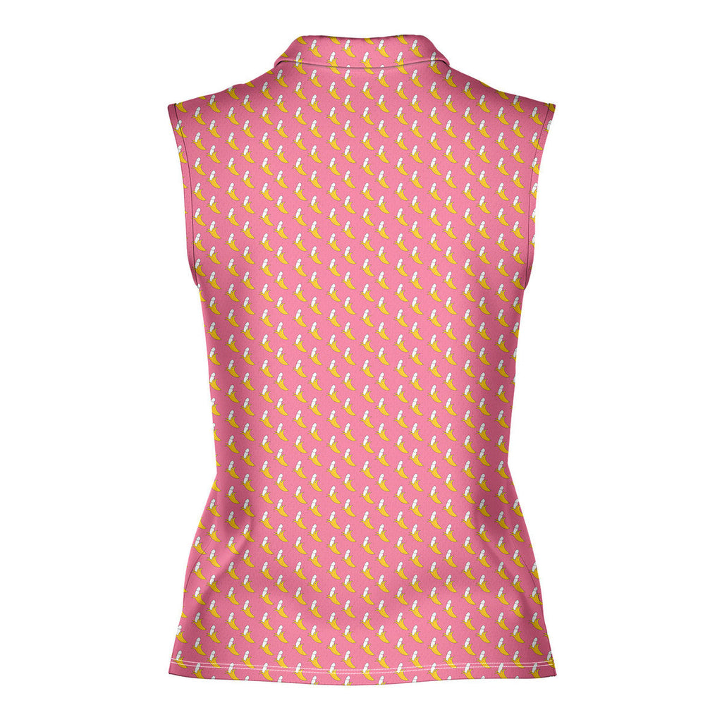 Banana Peel-Women Sleeveless Polo Shirt-Gerbera Prints