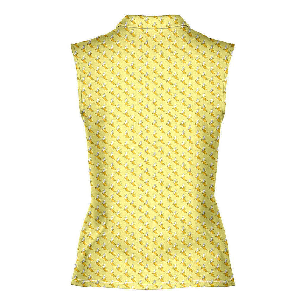 Banana Peel-Women Sleeveless Polo Shirt-Gerbera Prints