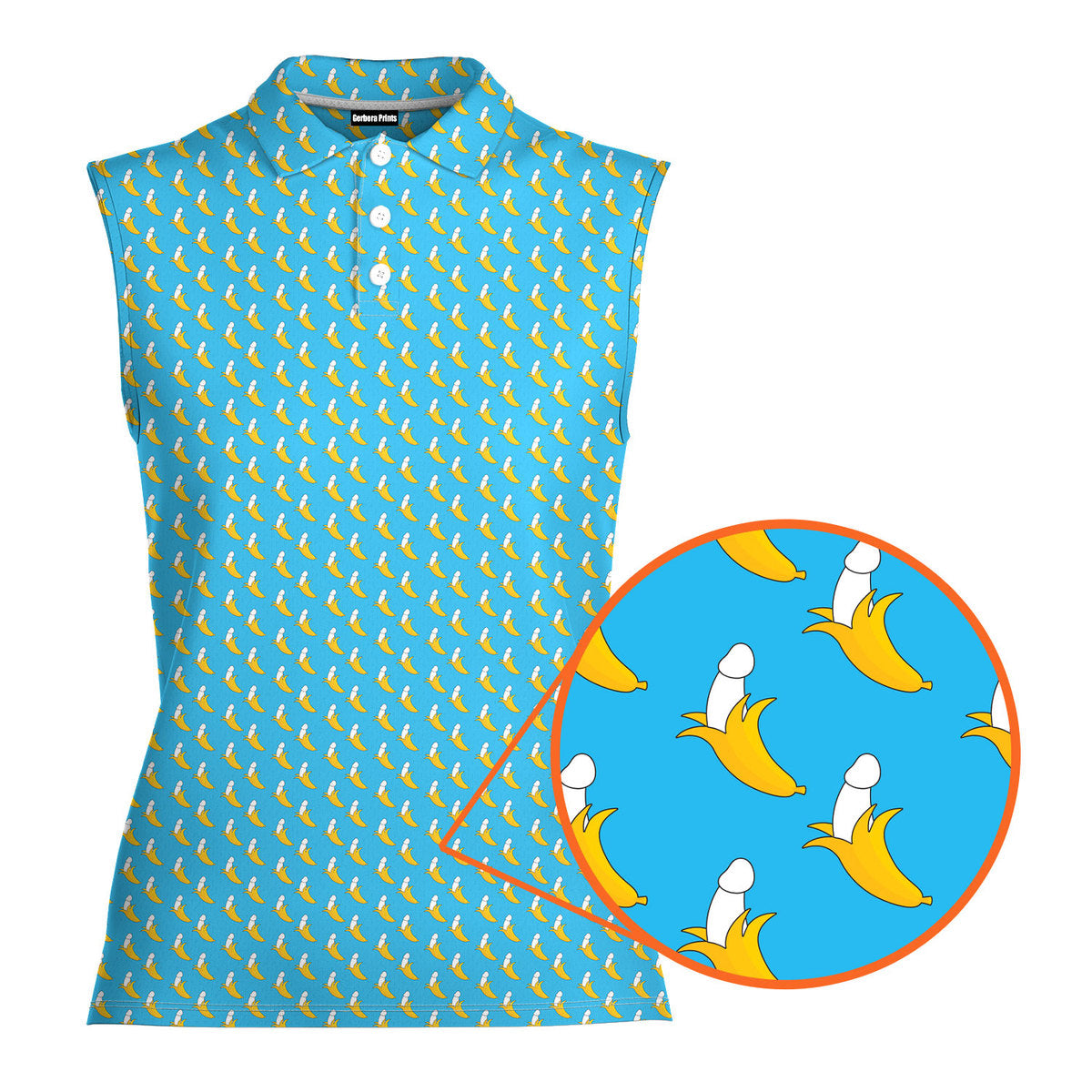 Banana Peel-Women Sleeveless Polo Shirt-Gerbera Prints