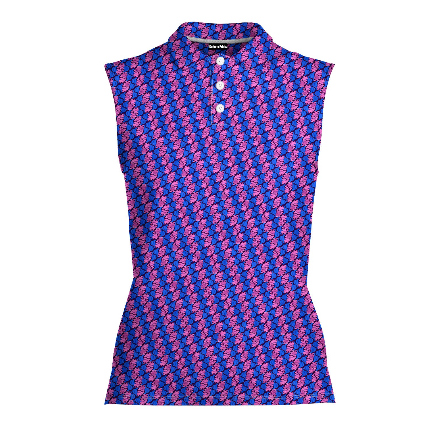 Tortoise Love-Women Sleeveless Polo Shirt-Gerbera Prints