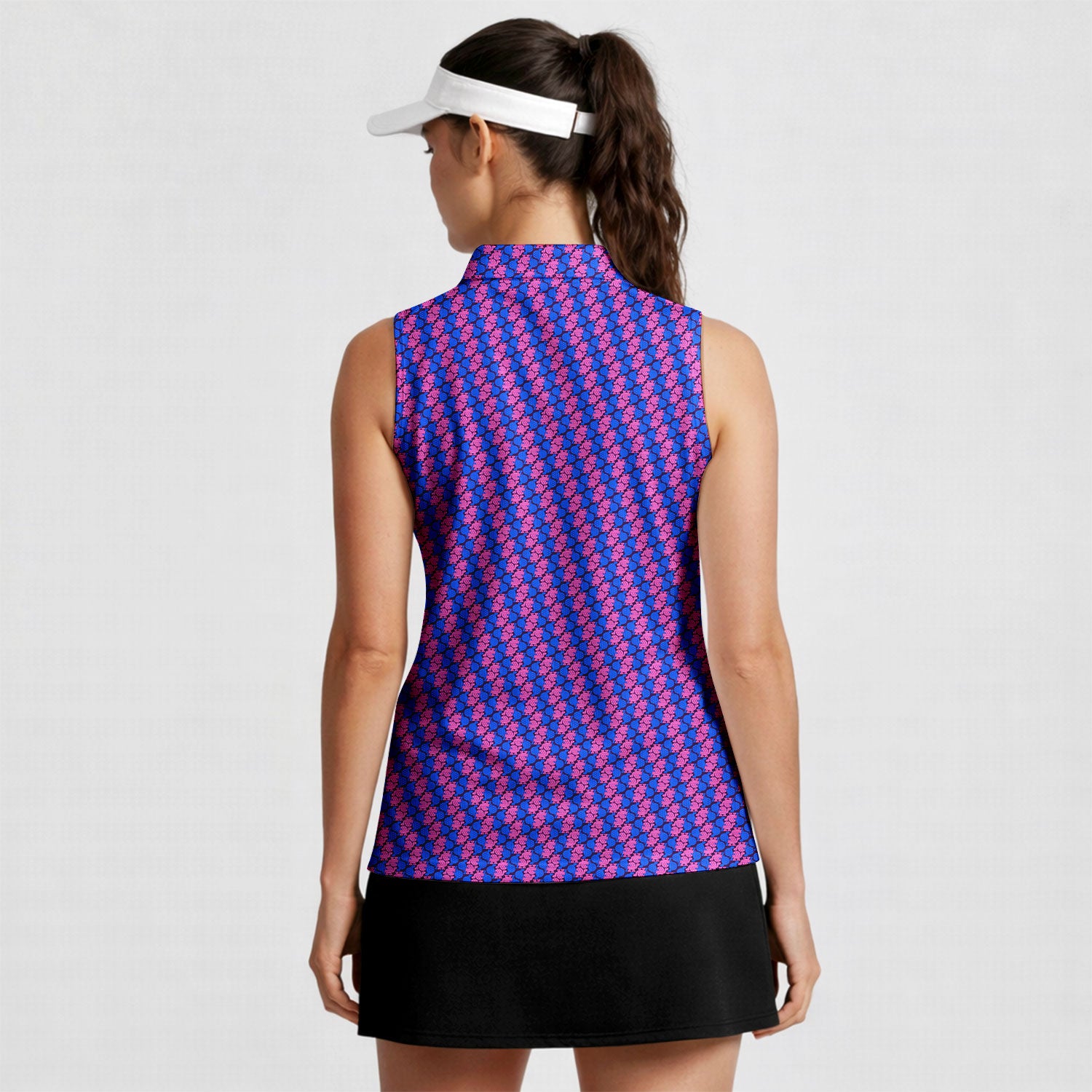 Tortoise Love-Women Sleeveless Polo Shirt-Gerbera Prints