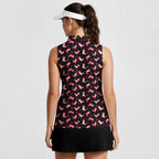 Western Tee Haw Let's Go Cowgirl Boots-Women Sleeveless Polo Shirt-Gerbera Prints