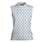 Transfusion Golf-Women Sleeveless Polo Shirt-Gerbera Prints
