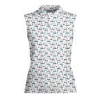 Transfusion Golf-Women Sleeveless Polo Shirt-Gerbera Prints