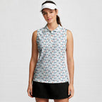 Transfusion Golf-Women Sleeveless Polo Shirt-Gerbera Prints