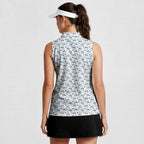 Transfusion Golf-Women Sleeveless Polo Shirt-Gerbera Prints