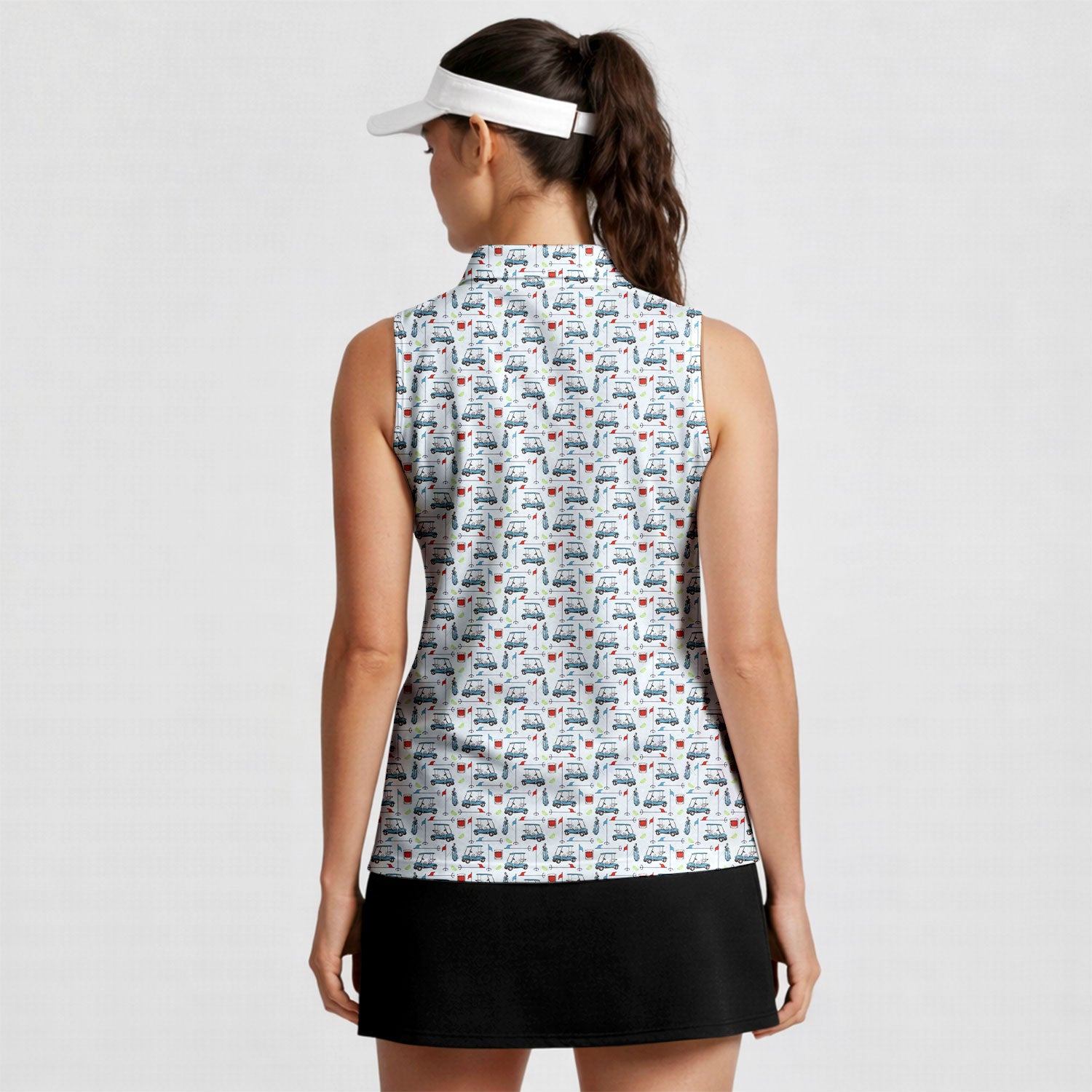 Transfusion Golf-Women Sleeveless Polo Shirt-Gerbera Prints