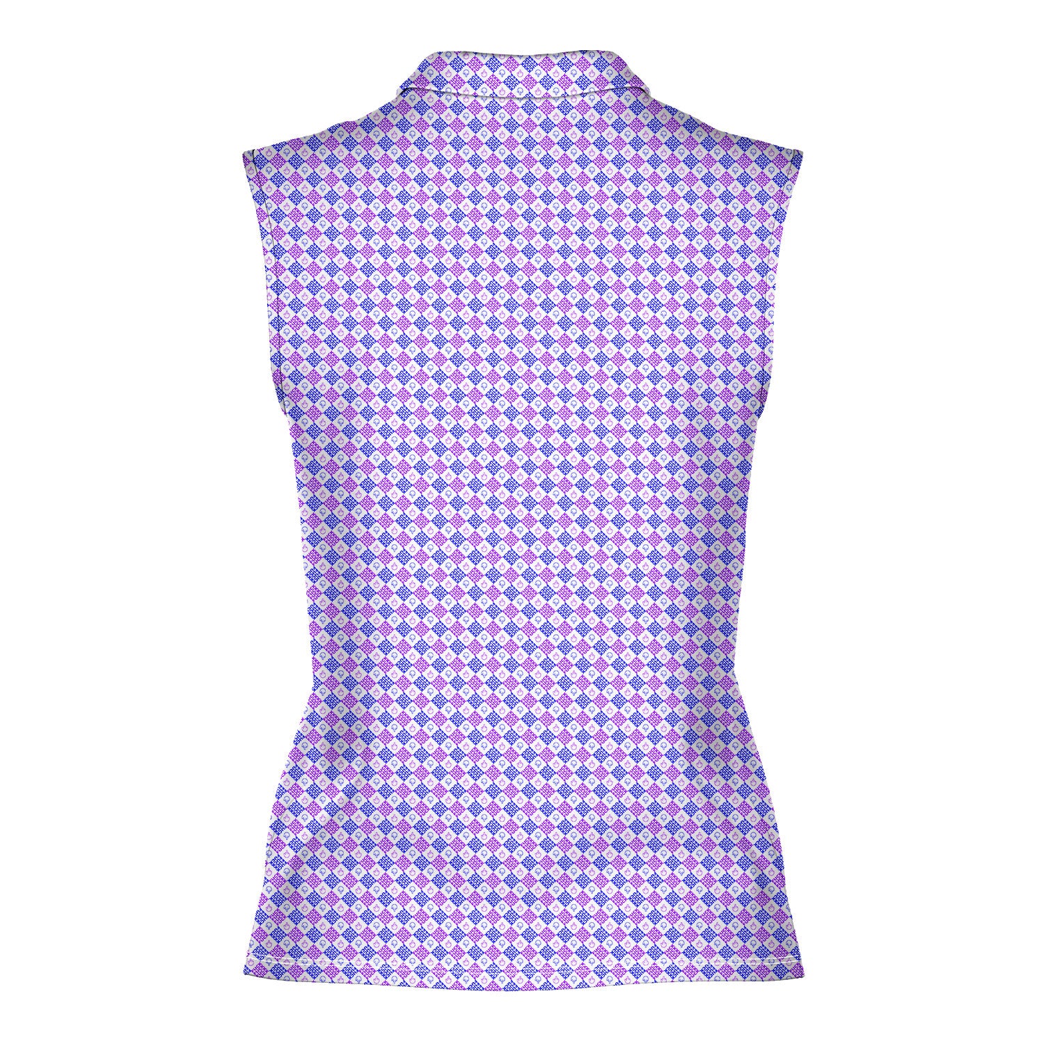 Polite Flip-Off-Women Sleeveless Polo Shirt-Gerbera Prints