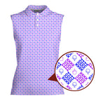 Polite Flip-Off-Women Sleeveless Polo Shirt-Gerbera Prints