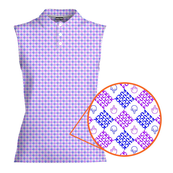 Flipping Birdies - Ladies Sleeveless Golf Polo Shirt