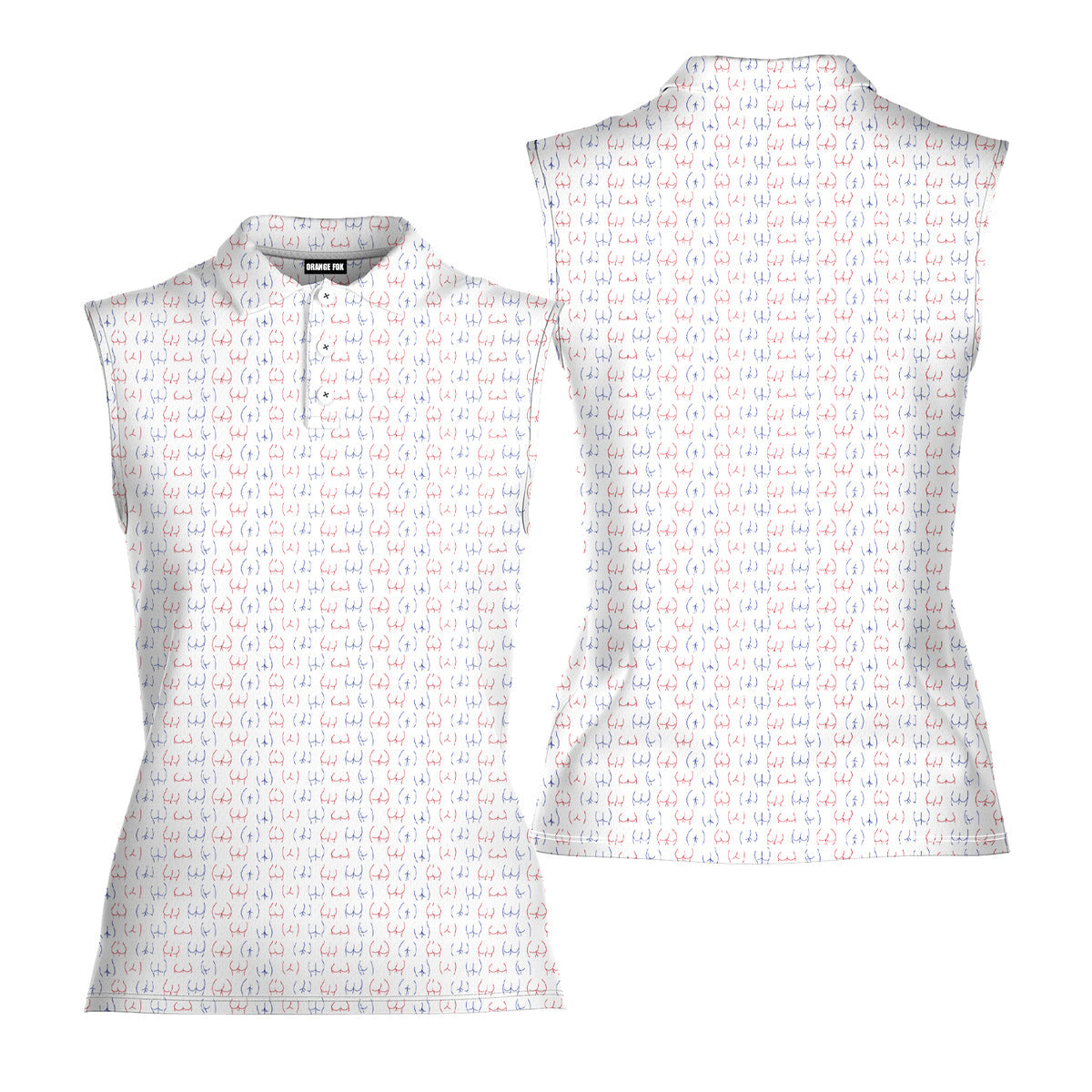 Funny butt - Ladies Sleeveless Golf Polo Shirt 