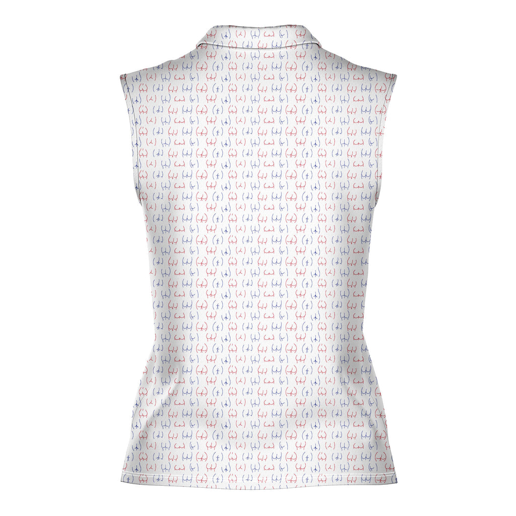 Funny butt-Women Sleeveless Polo Shirt-Gerbera Prints