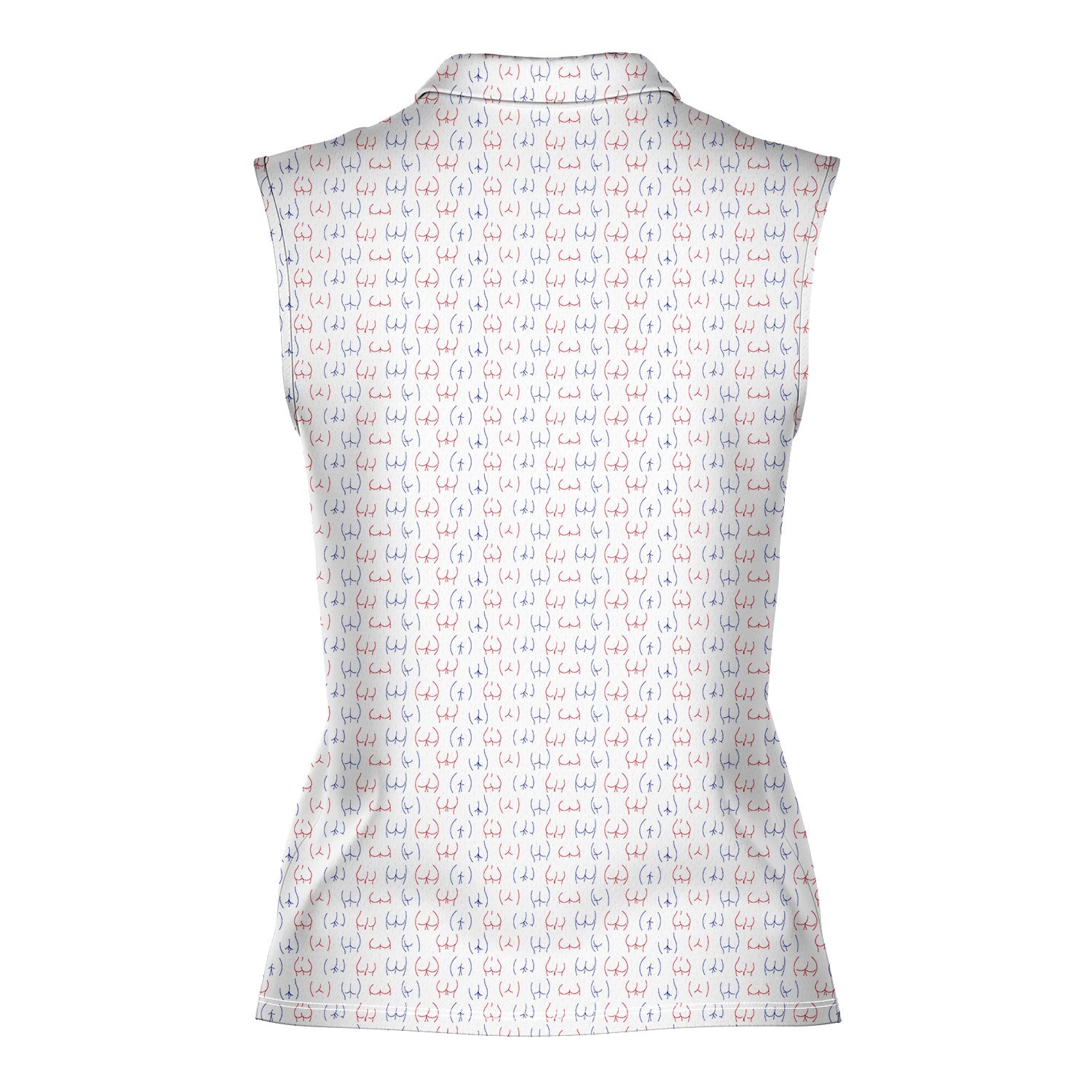 Funny butt-Women Sleeveless Polo Shirt-Gerbera Prints