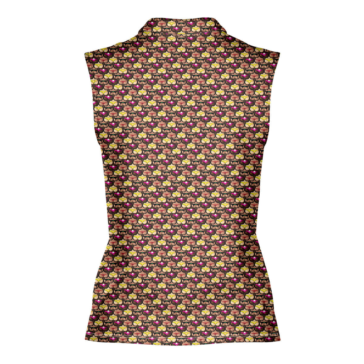 Heart Like Cute Booty - Ladies Sleeveless Golf Polo Shirt 
