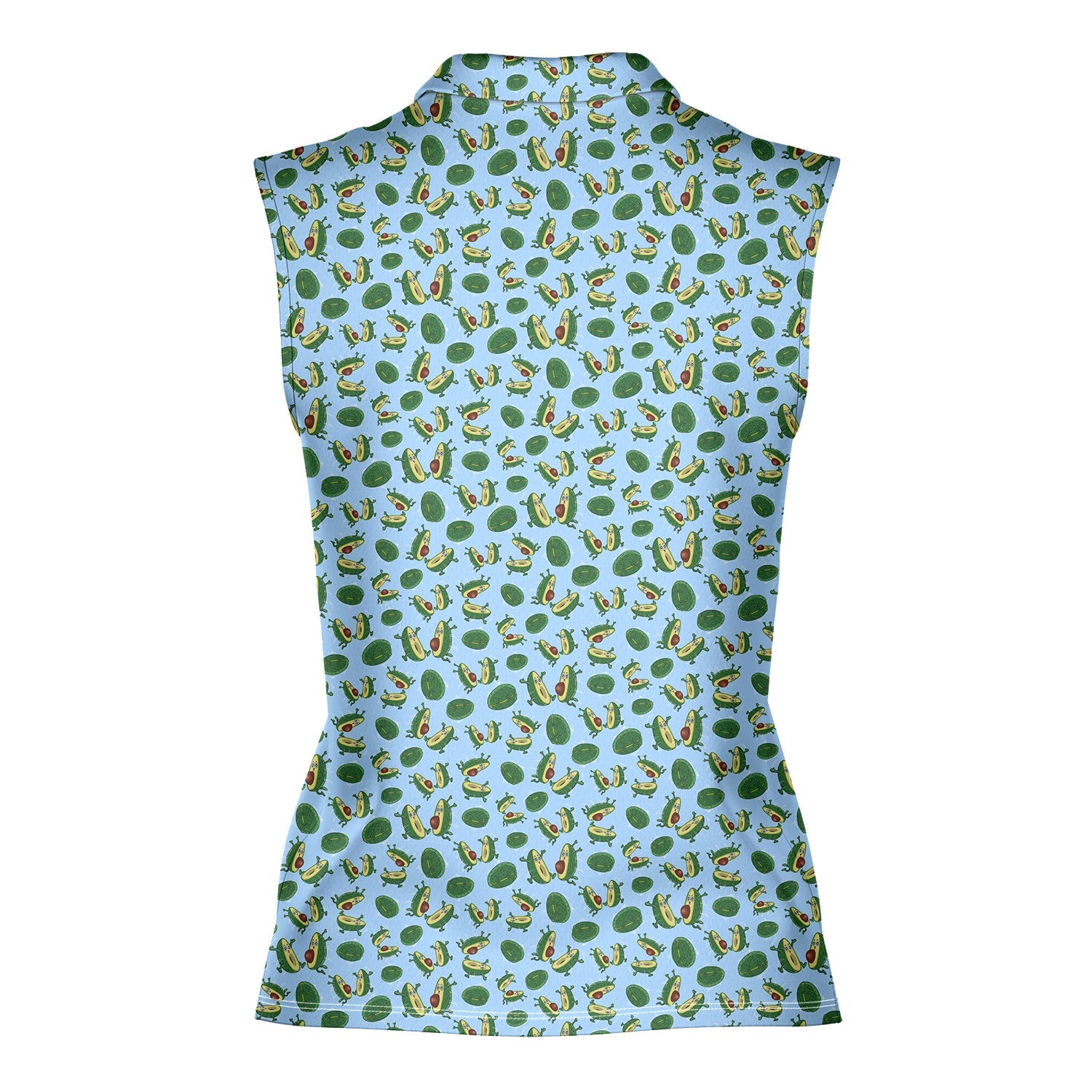 The Avocado Jump-Women Sleeveless Polo Shirt-Gerbera Prints