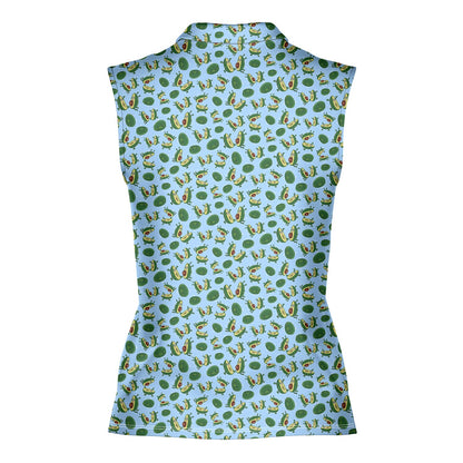 The Avocado Jump - Ladies Sleeveless Golf Polo Shirt