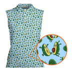 The Avocado Jump-Women Sleeveless Polo Shirt-Gerbera Prints