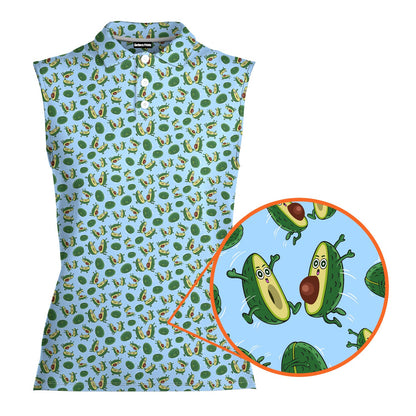 The Avocado Jump - Ladies Sleeveless Golf Polo Shirt
