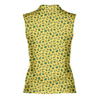 The Avocado Jump-Women Sleeveless Polo Shirt-Gerbera Prints