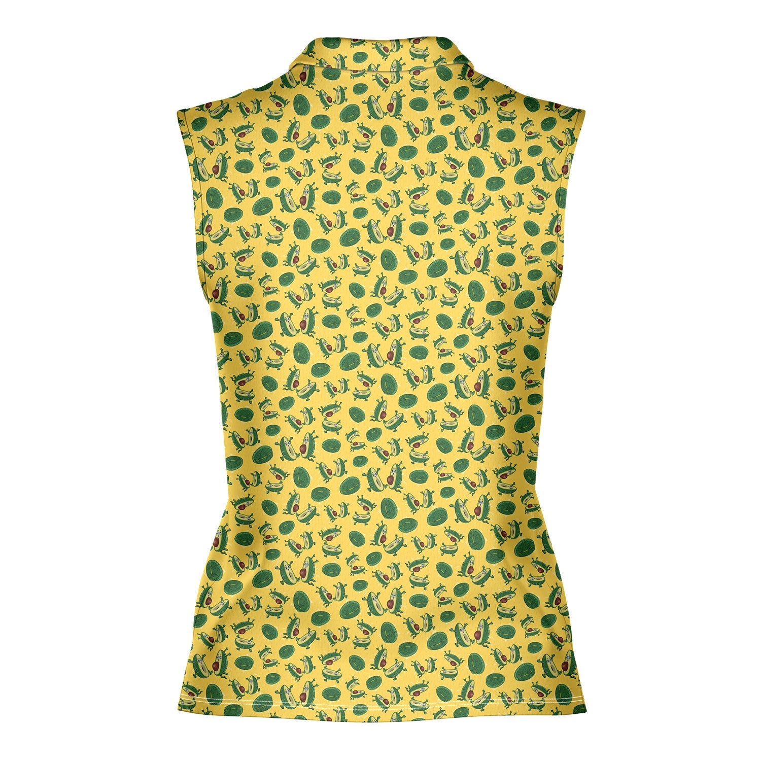 The Avocado Jump-Women Sleeveless Polo Shirt-Gerbera Prints