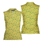The Avocado Jump-Women Sleeveless Polo Shirt-Gerbera Prints
