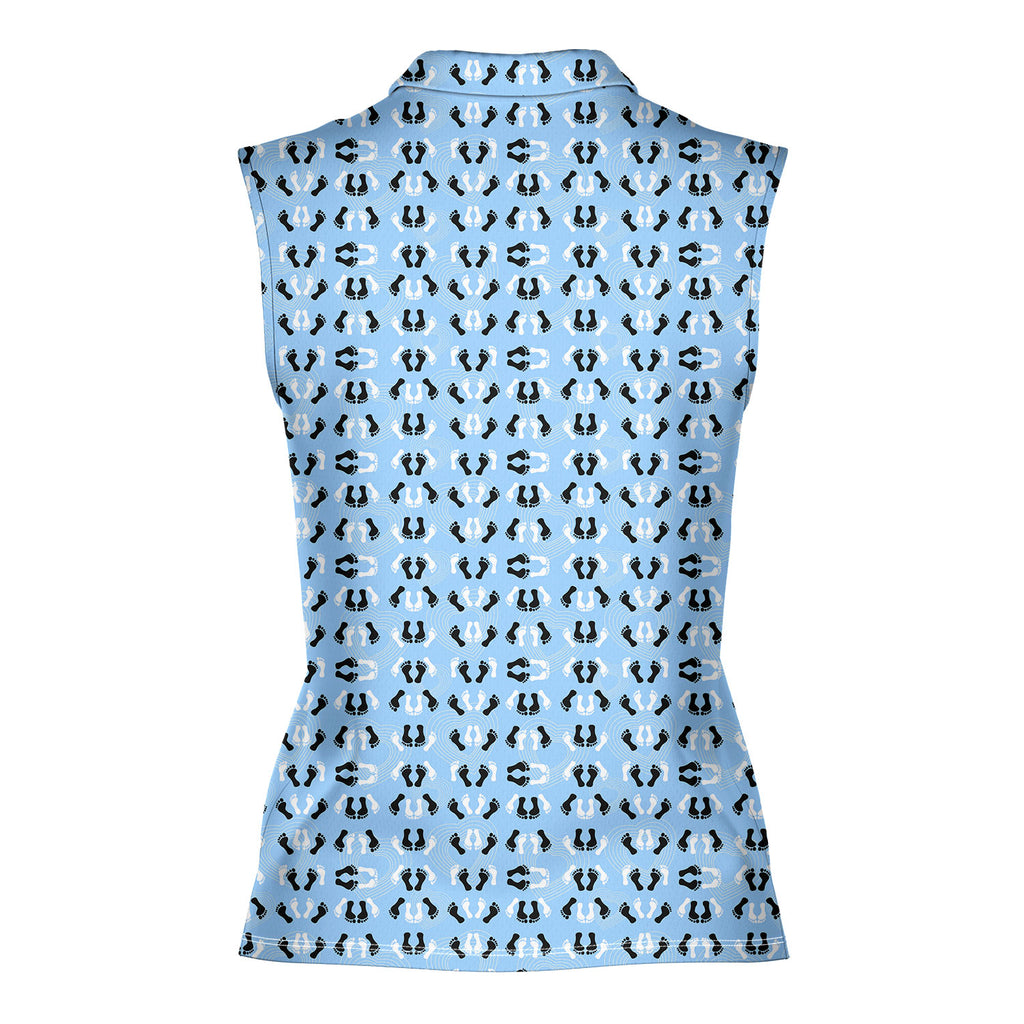 Feet Feet S-e-x Missionary Position-Women Sleeveless Polo Shirt-Gerbera Prints