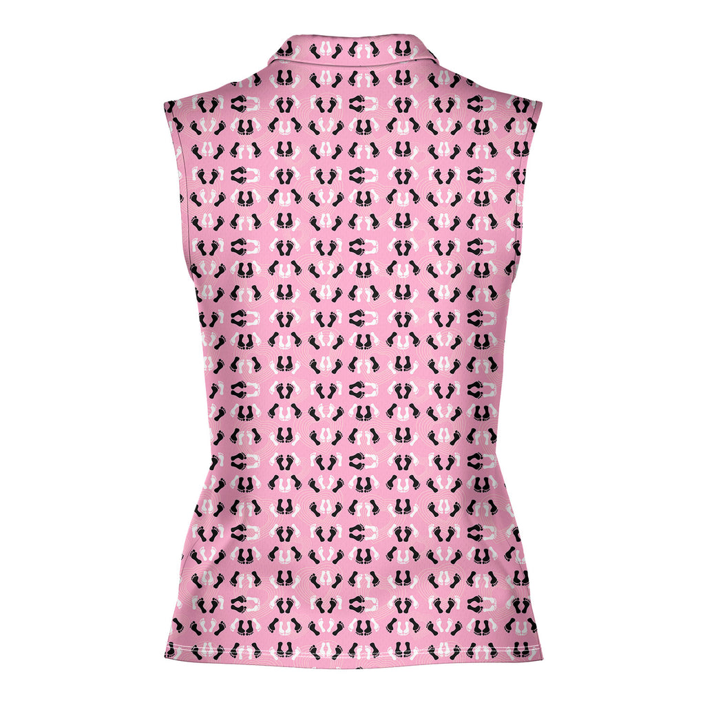 Feet Feet S-e-x Missionary Position-Women Sleeveless Polo Shirt-Gerbera Prints