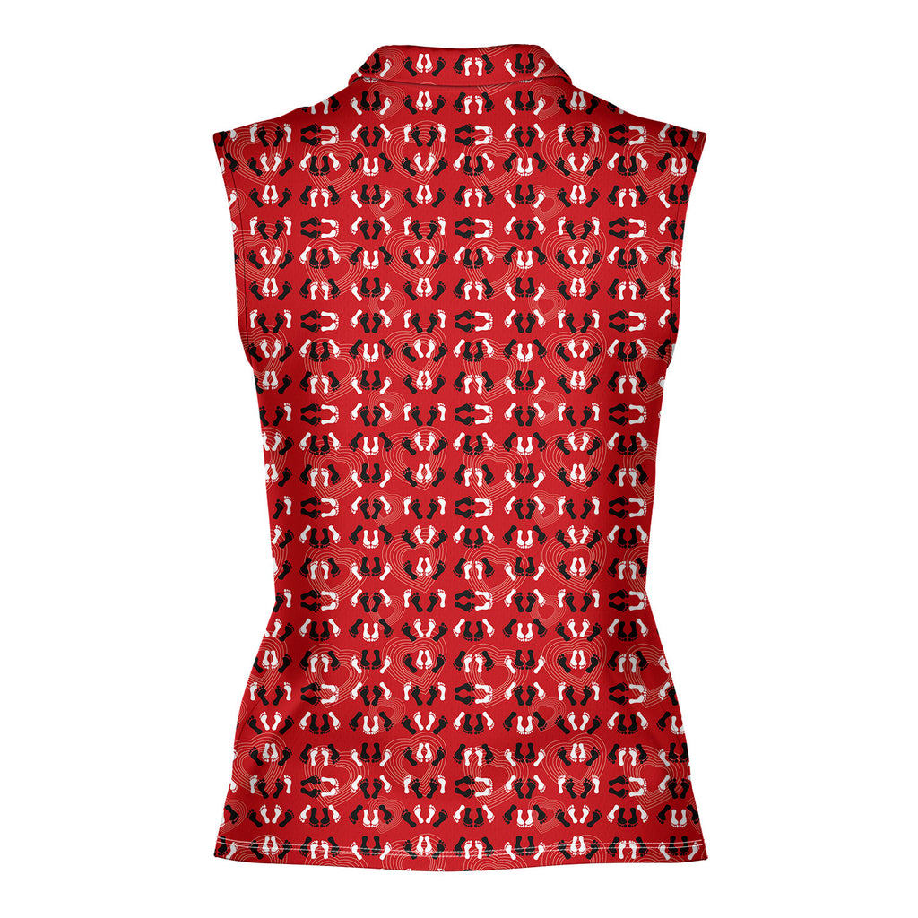 Feet Feet S-e-x Missionary Position-Women Sleeveless Polo Shirt-Gerbera Prints