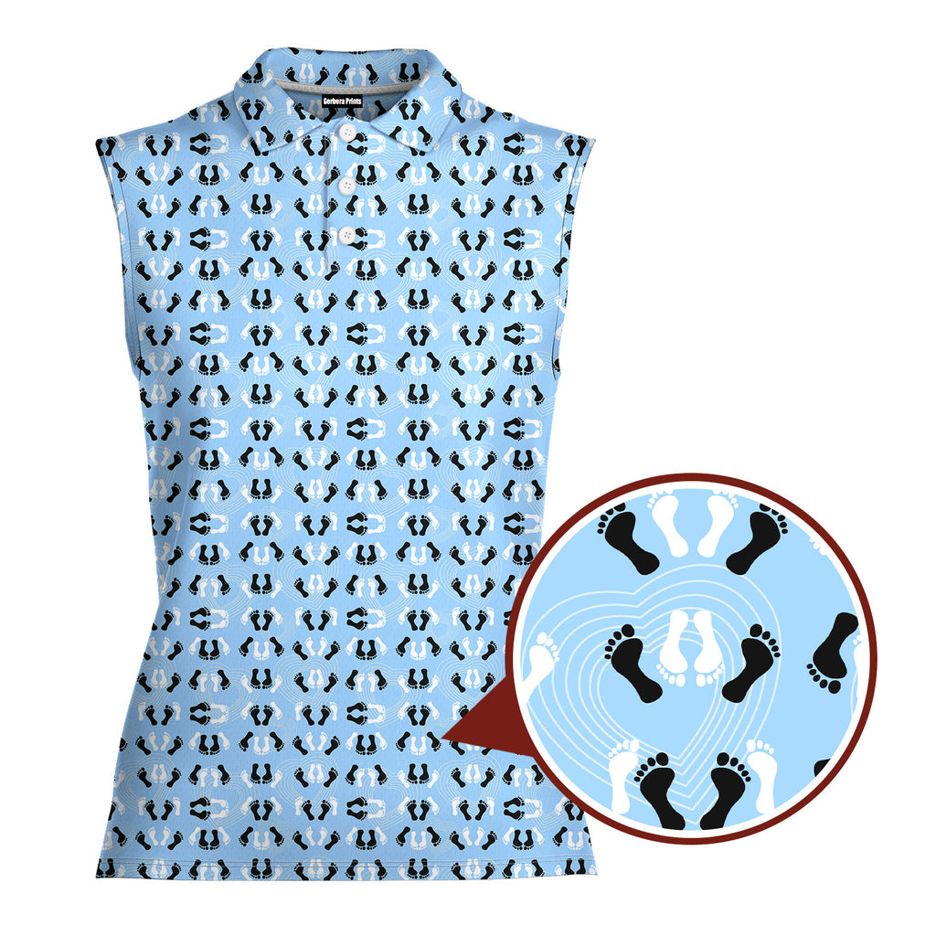 Feet Feet S-e-x Missionary Position-Women Sleeveless Polo Shirt-Gerbera Prints