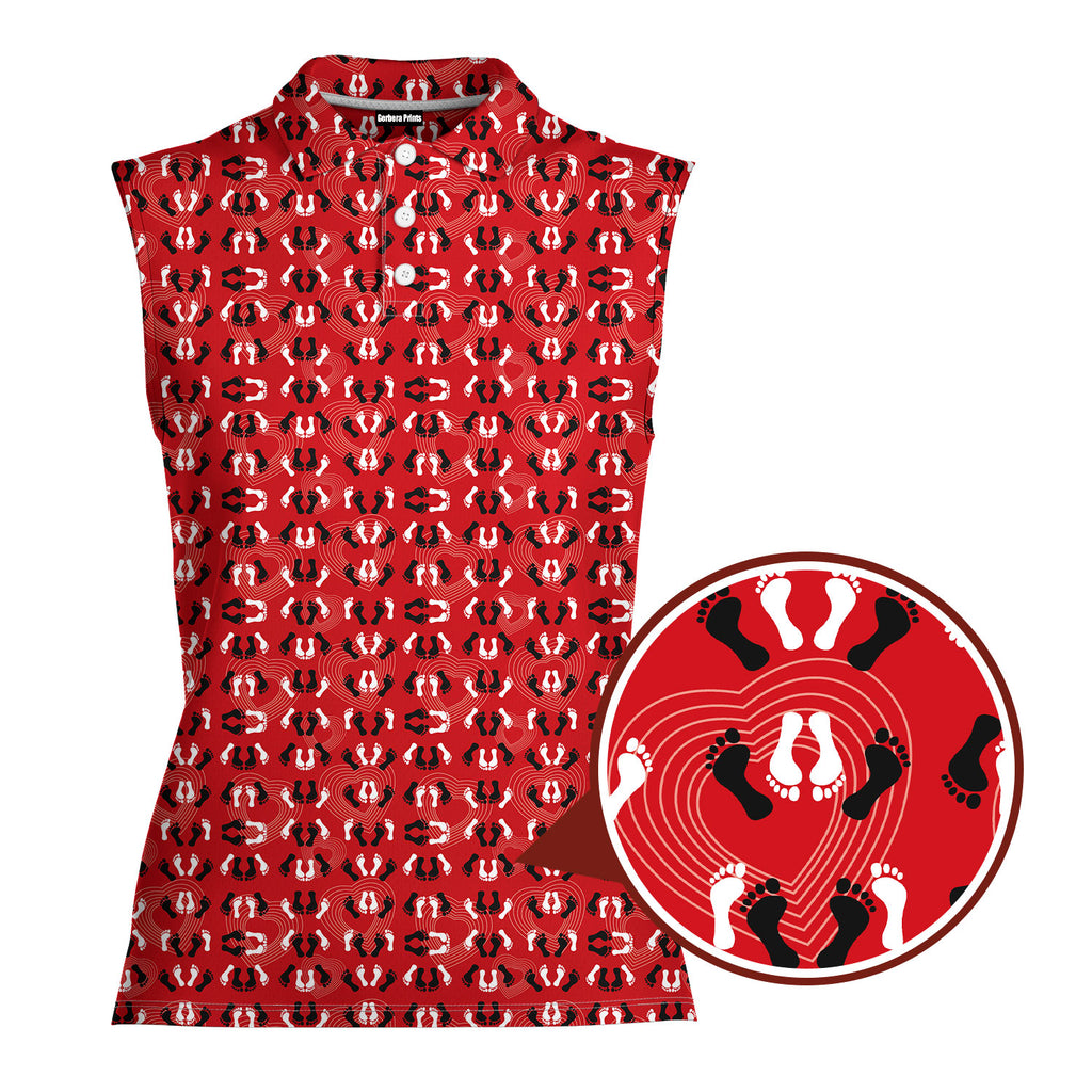 Feet Feet S-e-x Missionary Position-Women Sleeveless Polo Shirt-Gerbera Prints