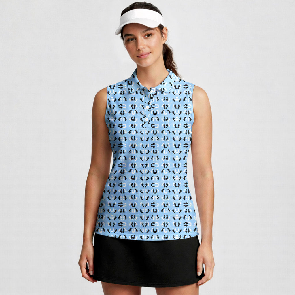 Feet Feet S-e-x Missionary Position-Women Sleeveless Polo Shirt-Gerbera Prints