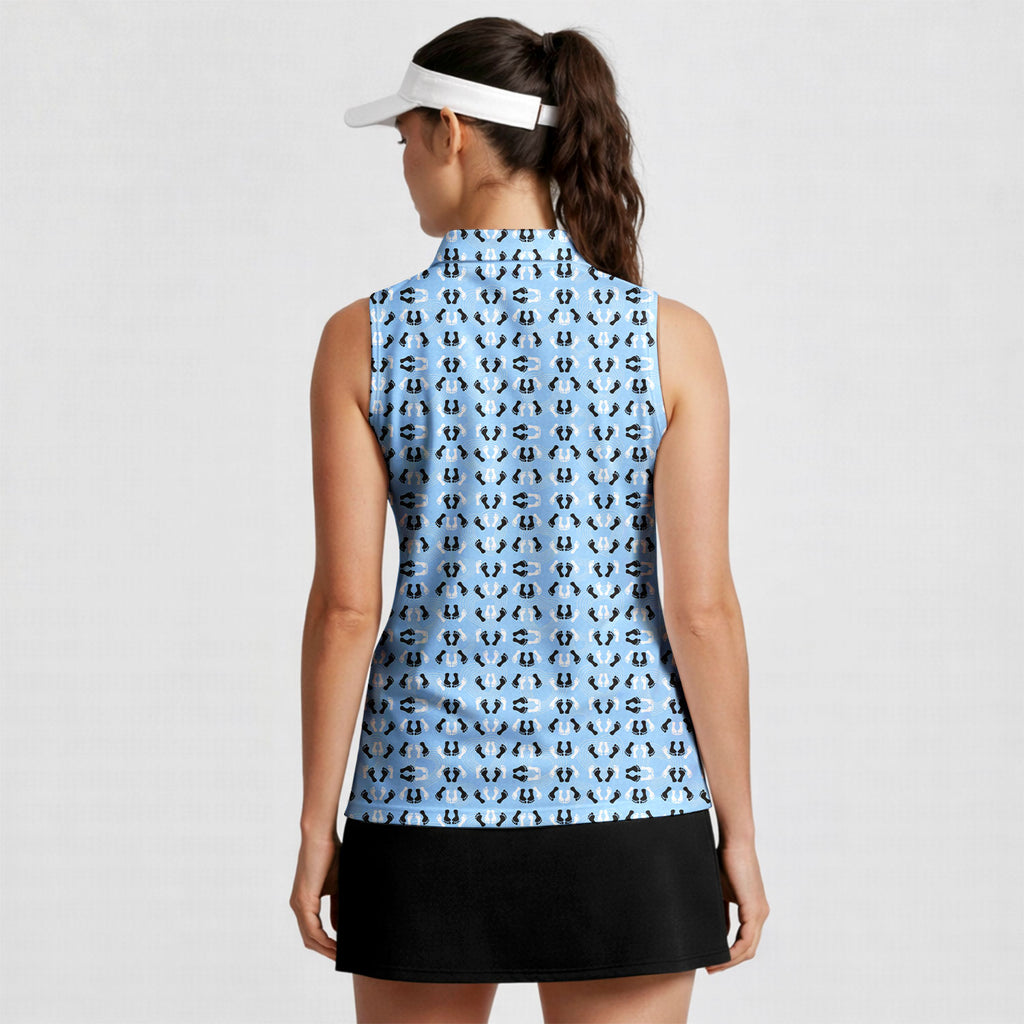 Feet Feet S-e-x Missionary Position-Women Sleeveless Polo Shirt-Gerbera Prints