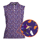 Seductive Witch-Women Sleeveless Polo Shirt-Gerbera Prints