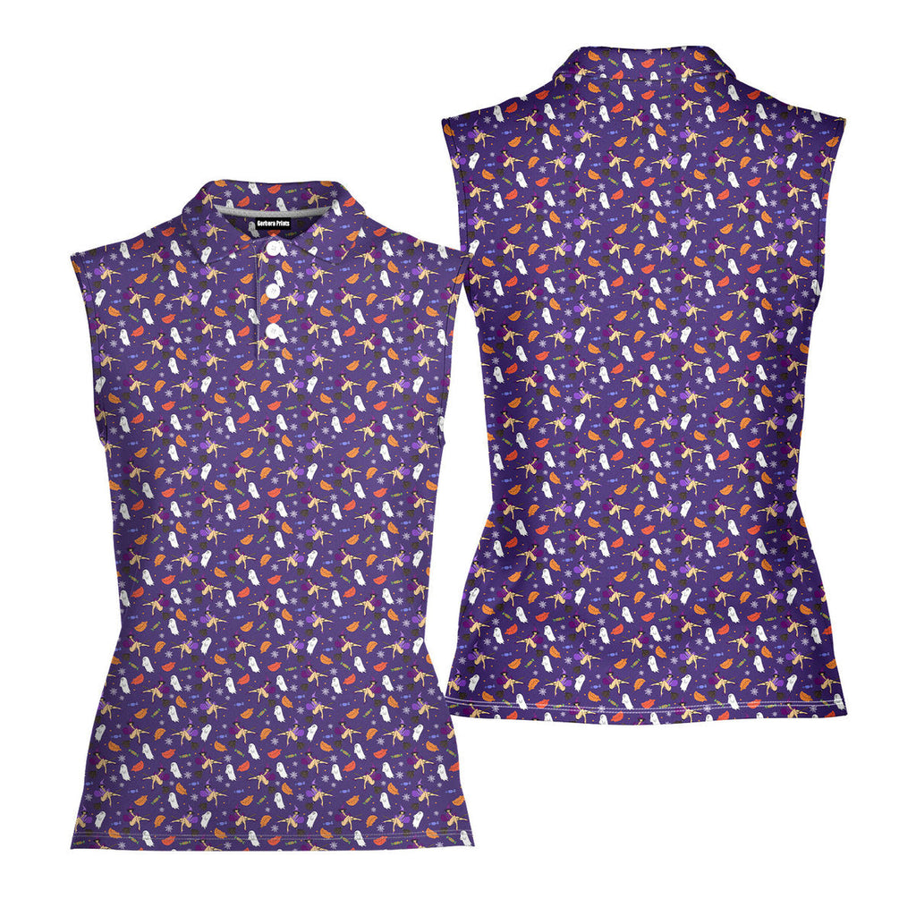 Seductive Witch-Women Sleeveless Polo Shirt-Gerbera Prints