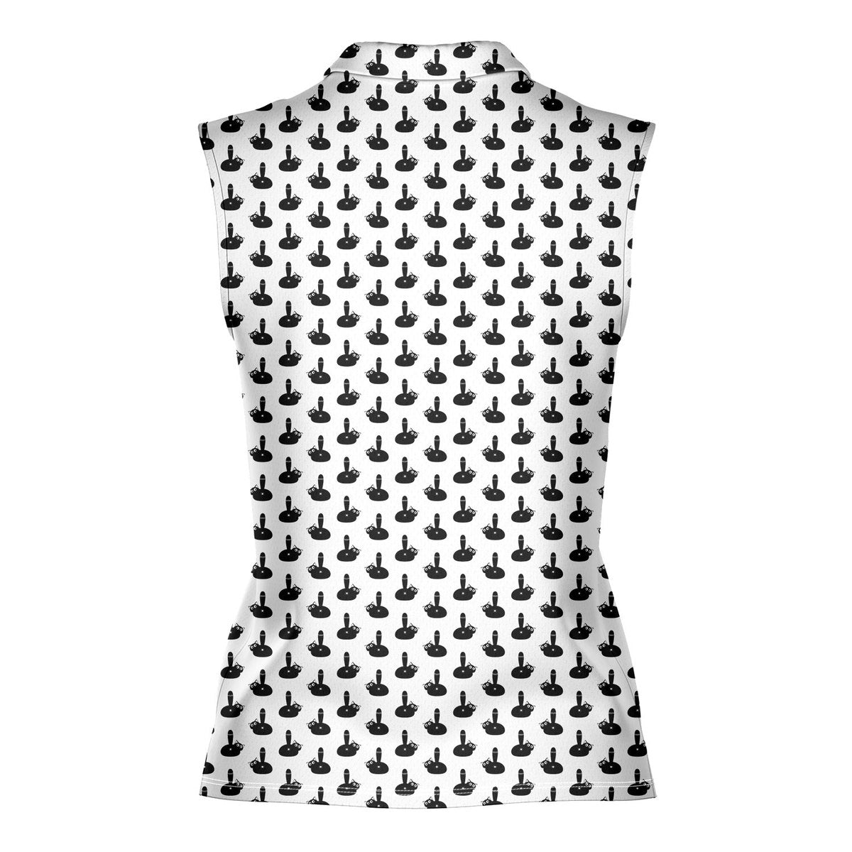Puss Birdie Tail-Women Sleeveless Polo Shirt-Gerbera Prints