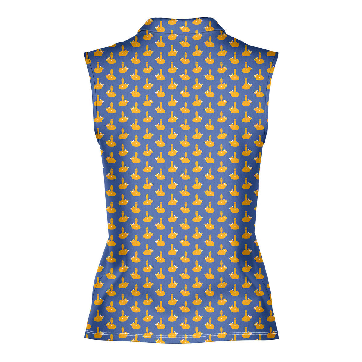 Puss Birdie Tail-Women Sleeveless Polo Shirt-Gerbera Prints