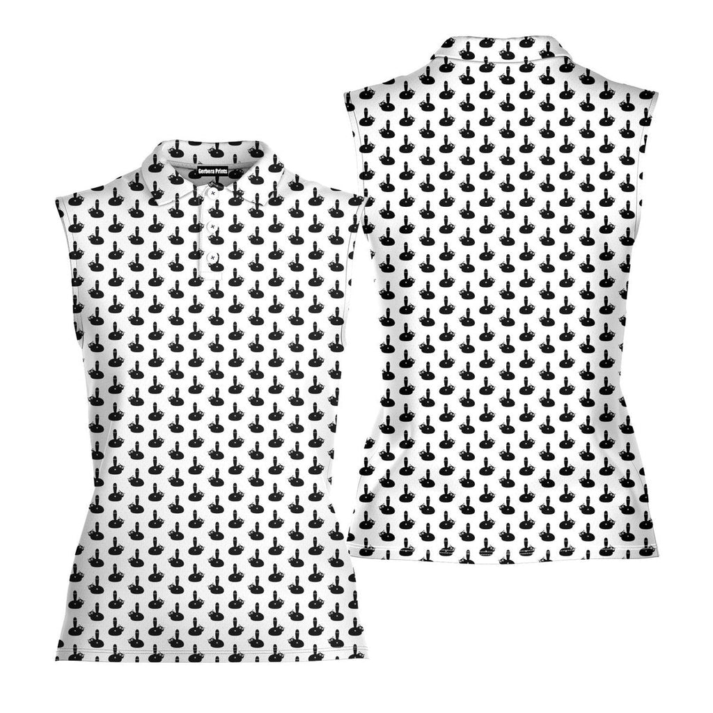 Puss Birdie Tail-Women Sleeveless Polo Shirt-Gerbera Prints