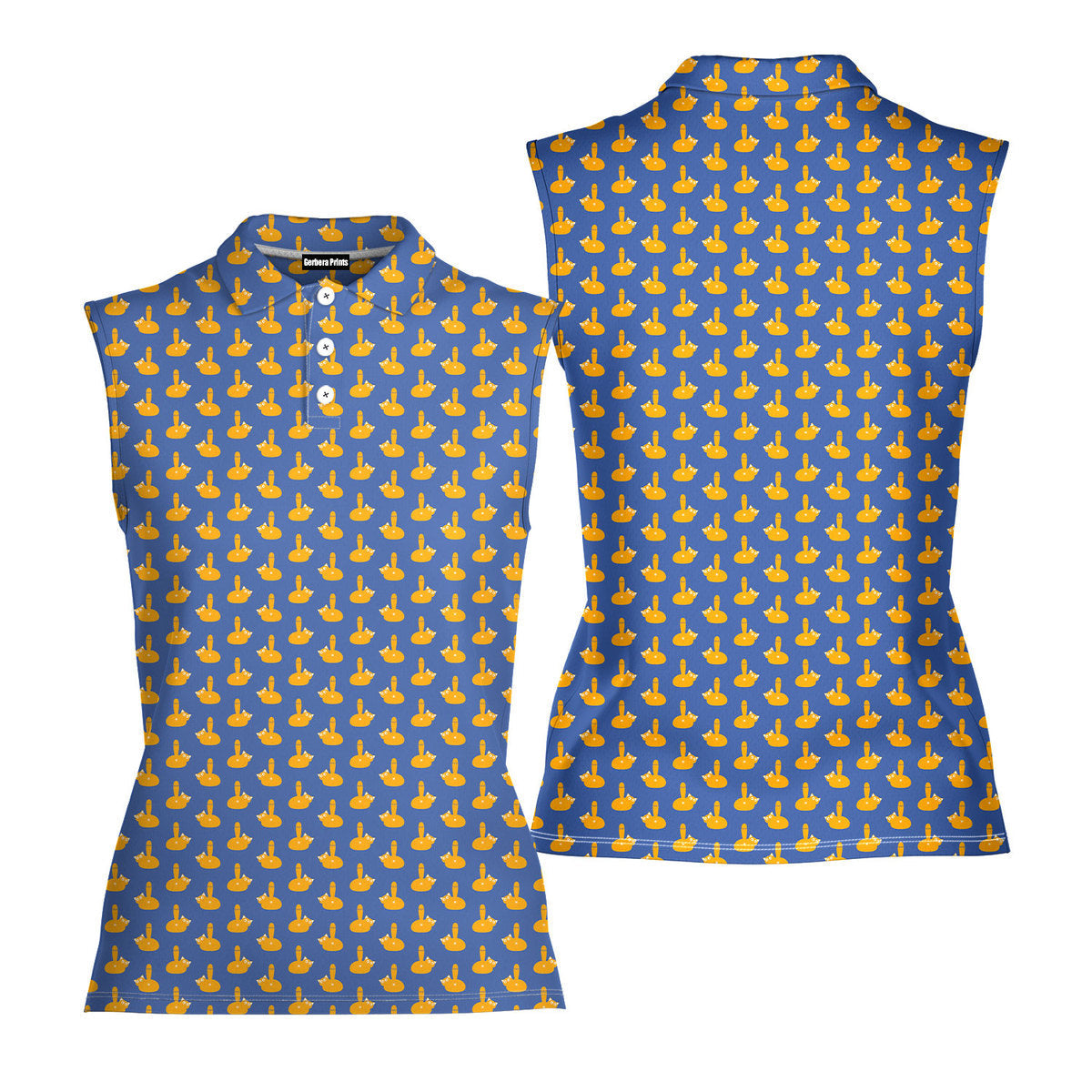 Puss Birdie Tail - Ladies Sleeveless Golf Polo Shirt