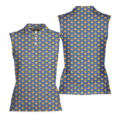 Puss Birdie Tail - Ladies Sleeveless Golf Polo Shirt