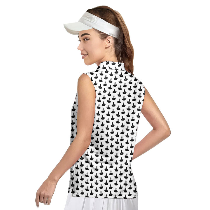 Puss Birdie Tail - Ladies Sleeveless Golf Polo Shirt