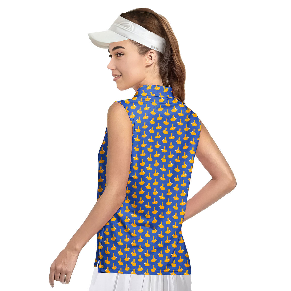 Puss Birdie Tail - Ladies Sleeveless Golf Polo Shirt